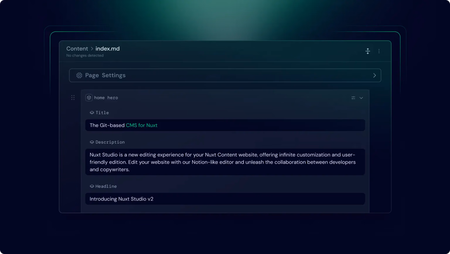Nuxt Studio preview